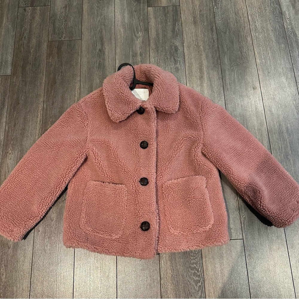 Pink Sherpa Teddy Coat Jacket from Zara